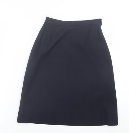 Preworn Womens Blue  Polyester A-Line Skirt Size 12   Button