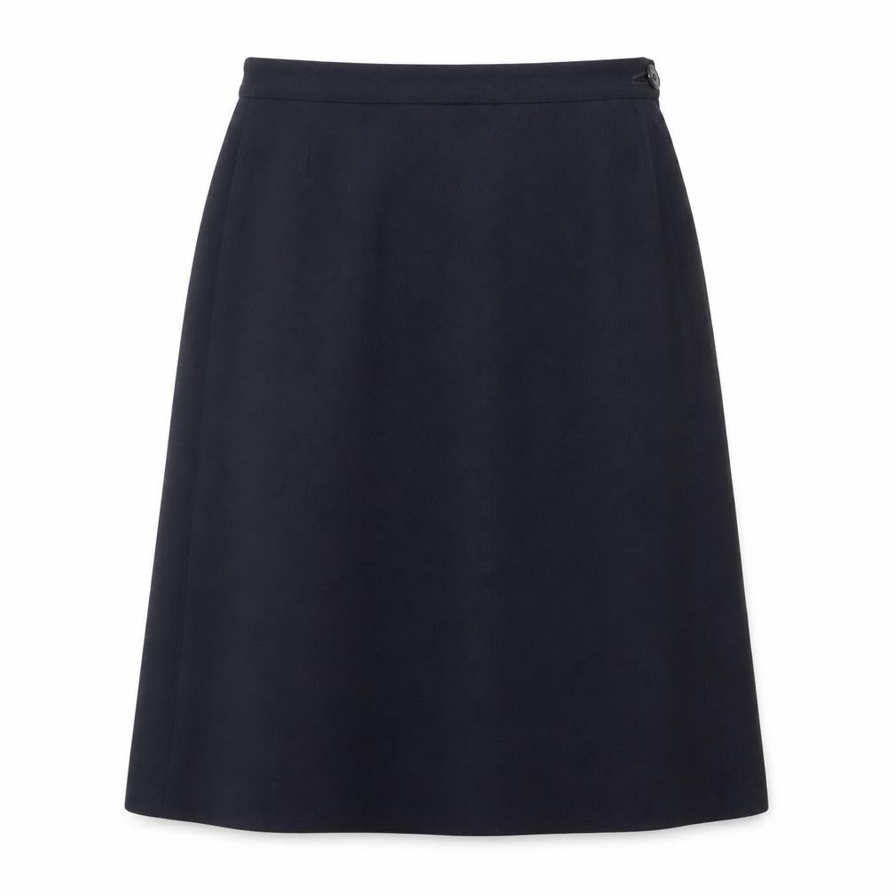 Preworn Womens Blue  Polyester A-Line Skirt Size 12   Button