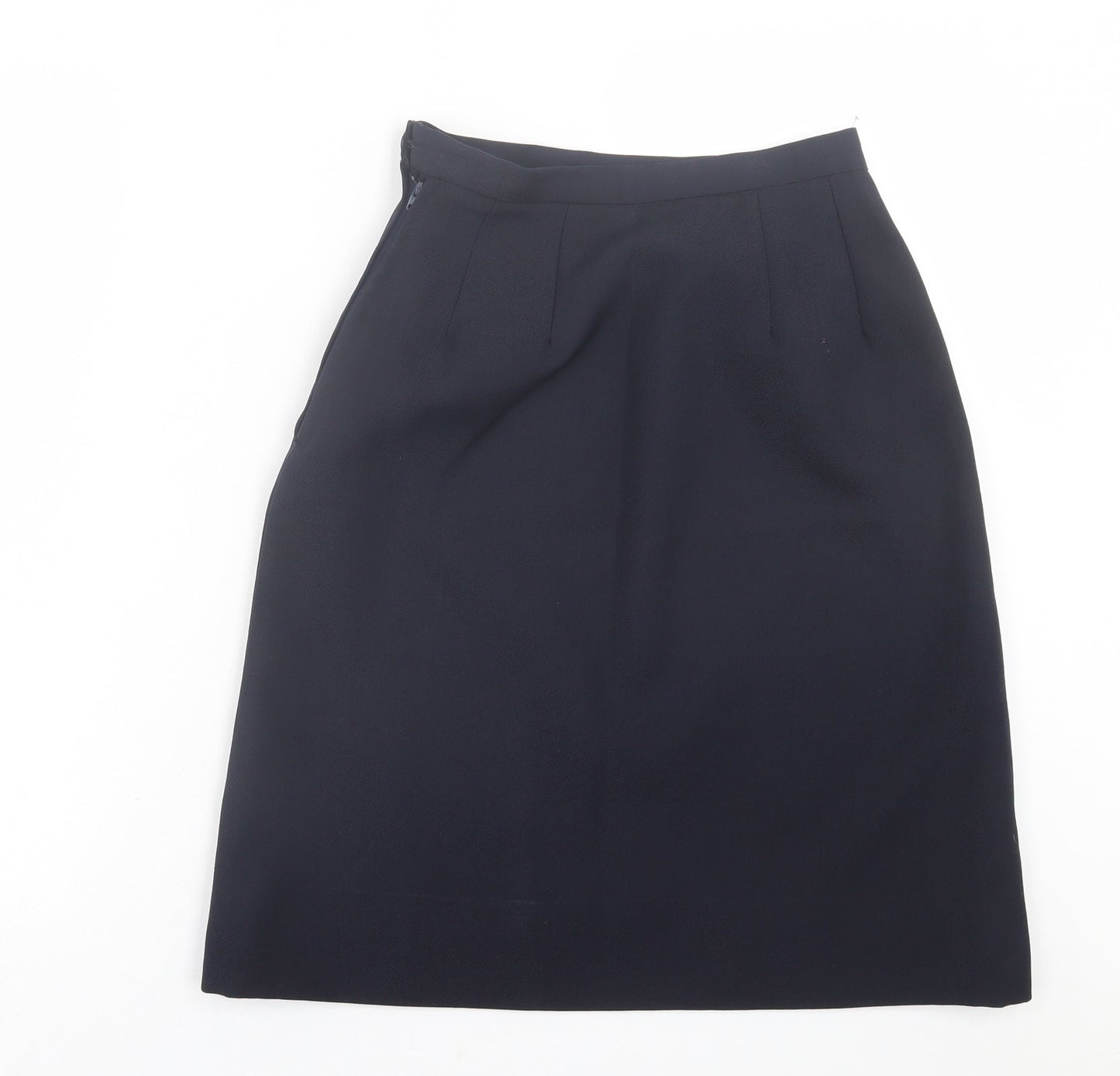 Preworn Womens Blue  Polyester A-Line Skirt Size 12   Button