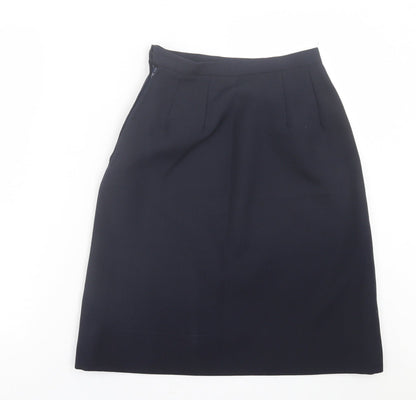 Preworn Womens Blue  Polyester A-Line Skirt Size 12   Button