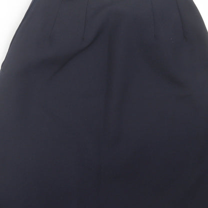 Preworn Womens Blue  Polyester A-Line Skirt Size 12   Button