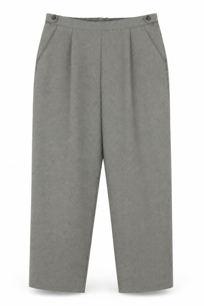 Bonmarché Womens Black Plaid Polyester Trousers Size 16 L24 in Regular Button