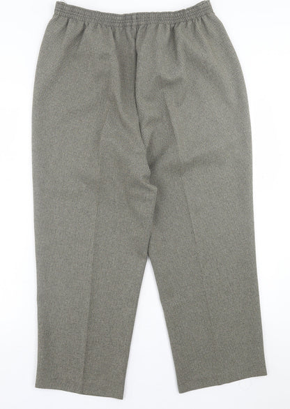 Bonmarché Womens Black Plaid Polyester Trousers Size 16 L24 in Regular Button