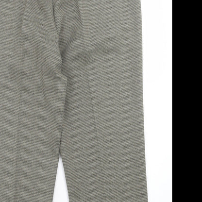 Bonmarché Womens Black Plaid Polyester Trousers Size 16 L24 in Regular Button