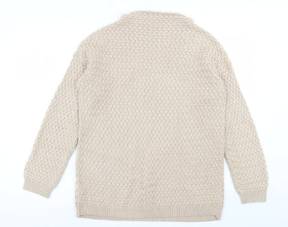 Dunnes Womens Beige High Neck  Acrylic Pullover Jumper Size M