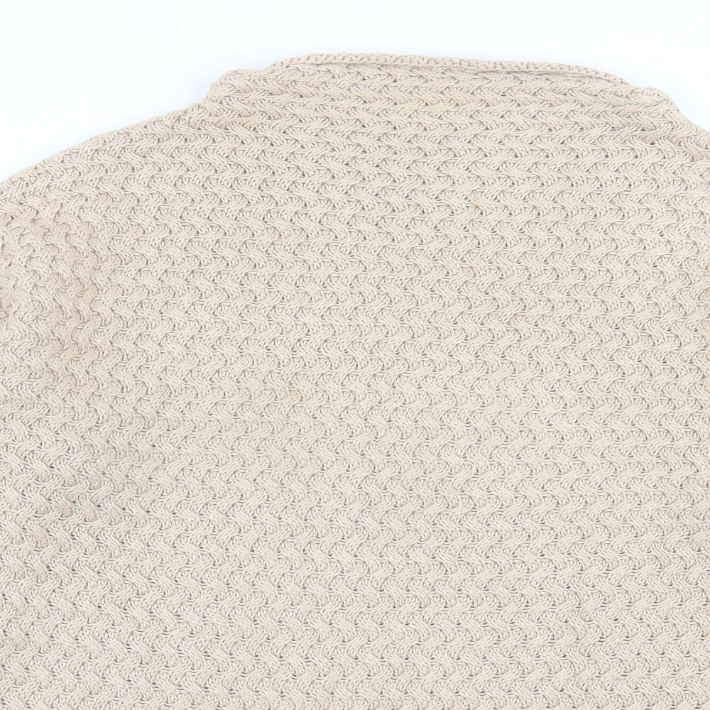 Dunnes Stores Womens Beige High Neck  Acrylic Pullover Jumper Size M