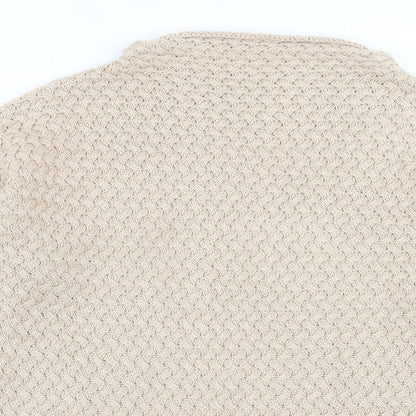 Dunnes Womens Beige High Neck  Acrylic Pullover Jumper Size M