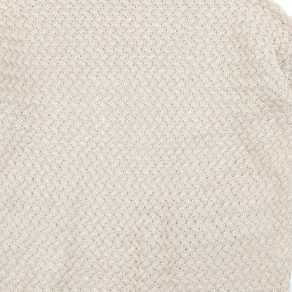 Dunnes Womens Beige High Neck  Acrylic Pullover Jumper Size M