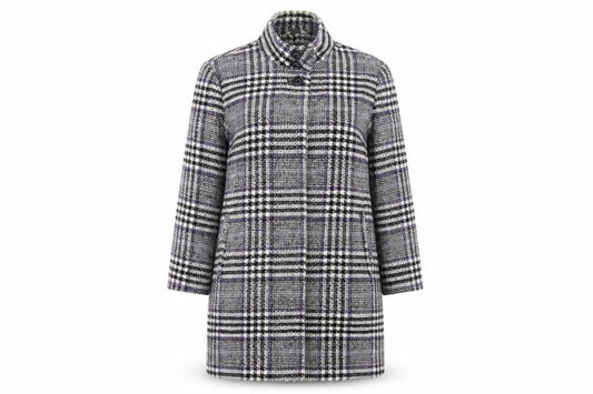 Classics Womens Purple Plaid  Overcoat Coat Size 12  Button