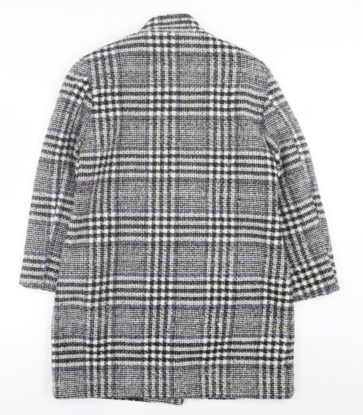Classics Womens Purple Plaid  Overcoat Coat Size 12  Button