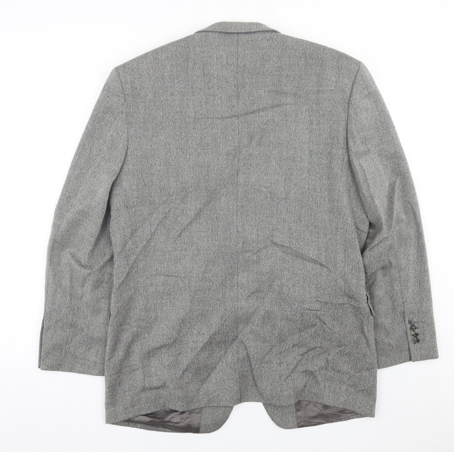 ROY ROBSON Mens Grey Plaid Wool Jacket Suit Jacket Size 42