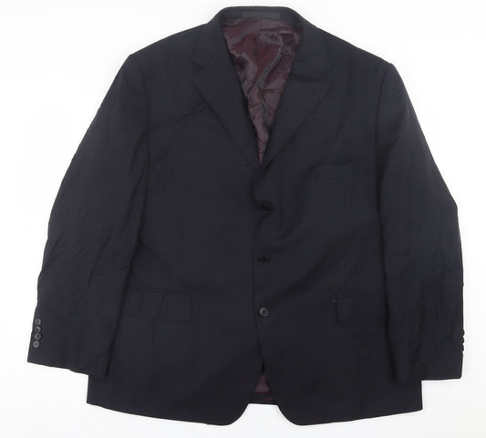 Marks and Spencer Mens Blue  Wool  Suit Jacket Size 48