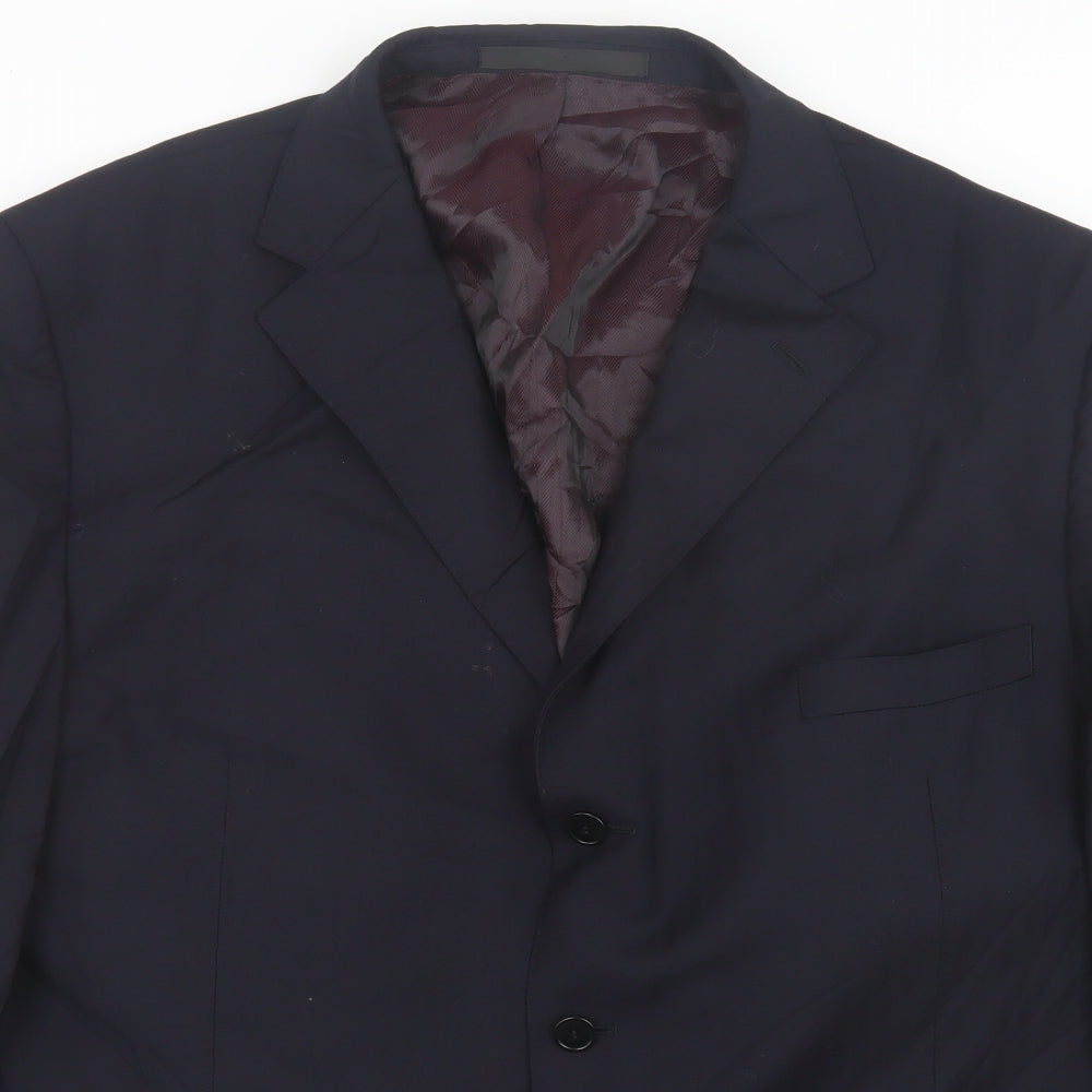 Marks and Spencer Mens Blue  Wool  Suit Jacket Size 48