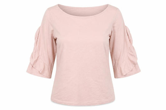 Free Quent Womens Pink  Modal Basic T-Shirt Size XS Crew Neck