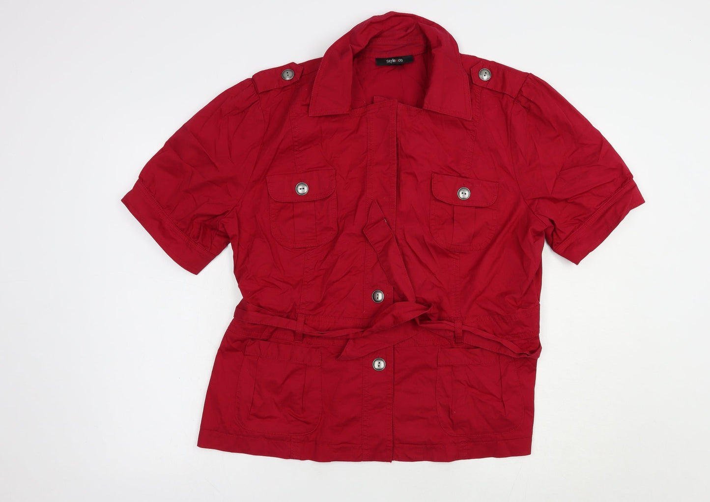 Style & Co. Womens Red   Jacket  Size L  Button