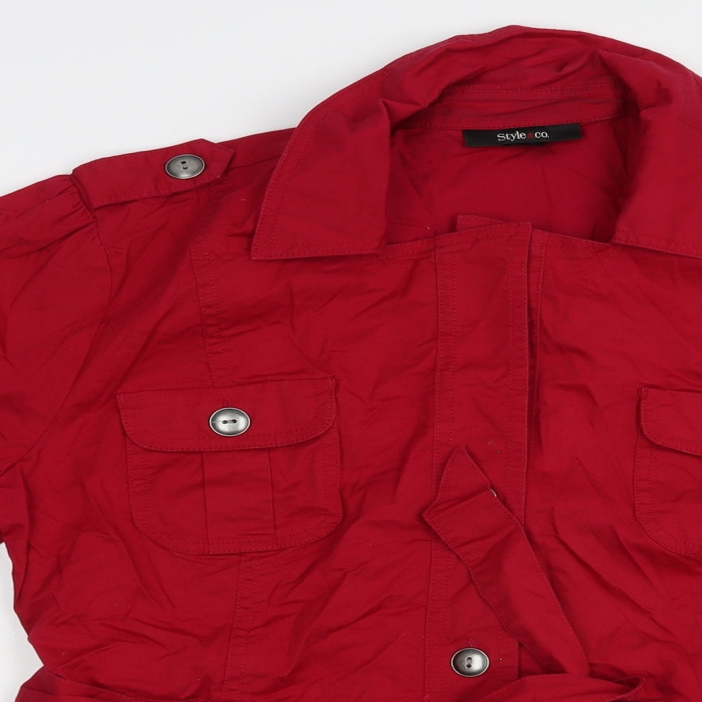 Style & Co. Womens Red   Jacket  Size L  Button