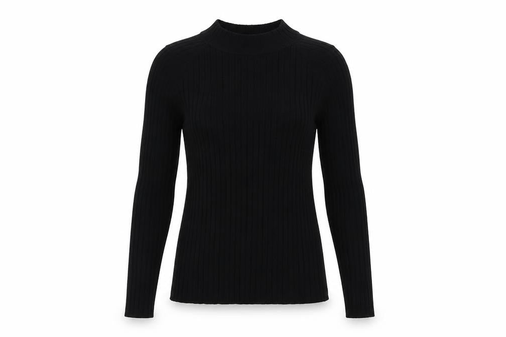 H&M Womens Black Mock Neck  Acrylic Pullover Jumper Size S