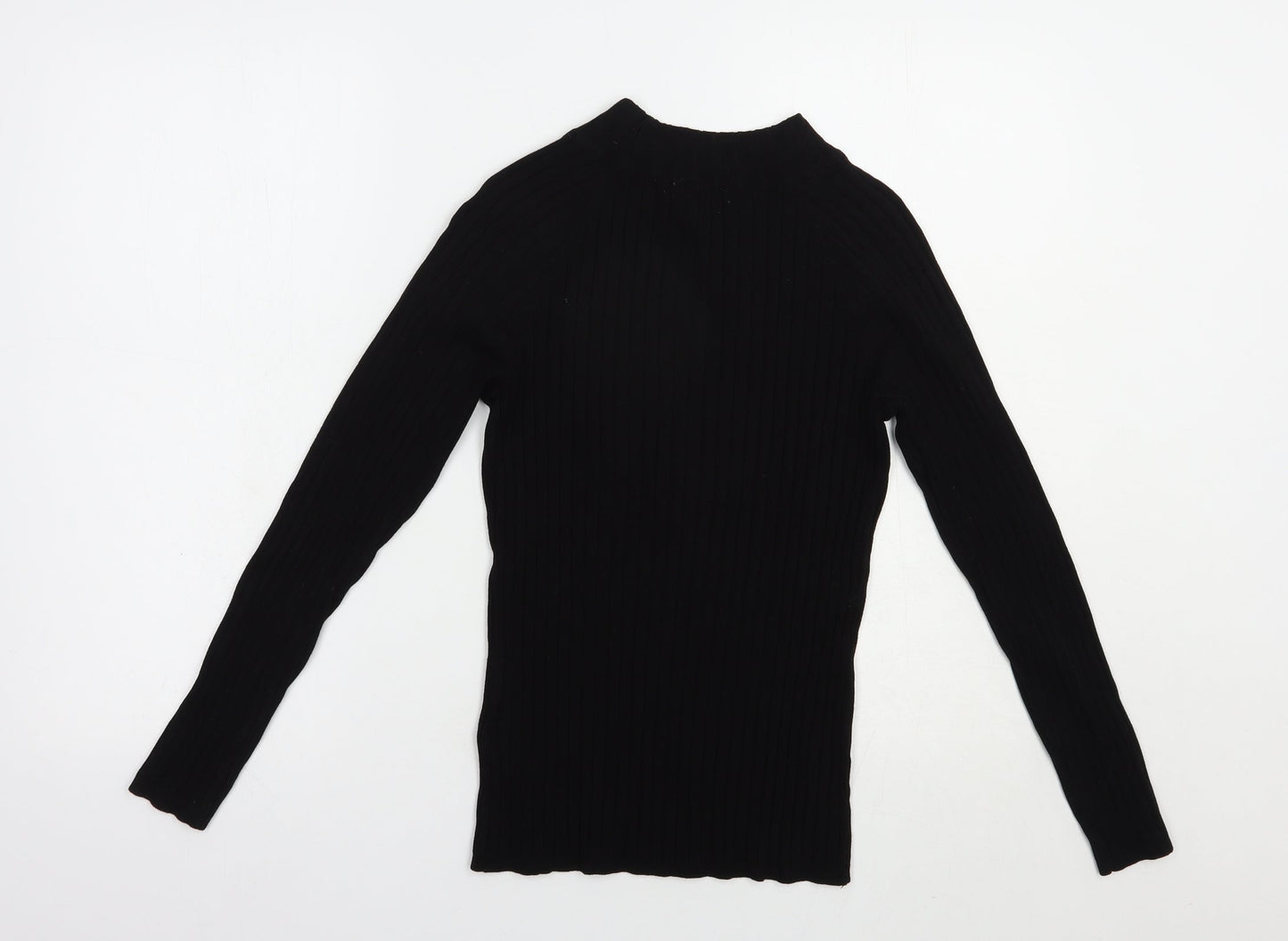 H&M Womens Black Mock Neck  Acrylic Pullover Jumper Size S