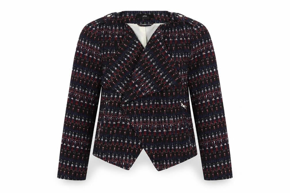 H&M Womens Black Geometric  Jacket Blazer Size 10