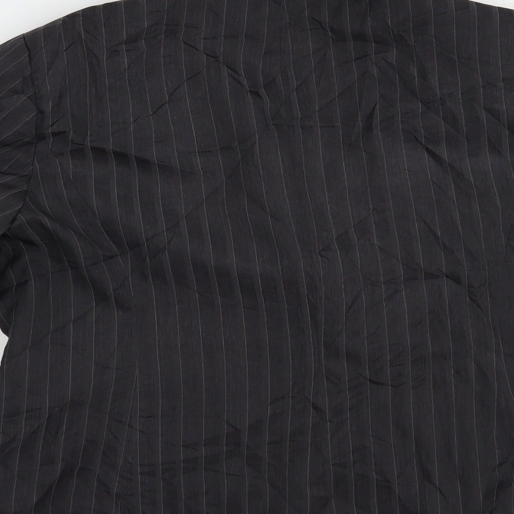 George Womens Grey Striped  Jacket Blazer Size 16  Button