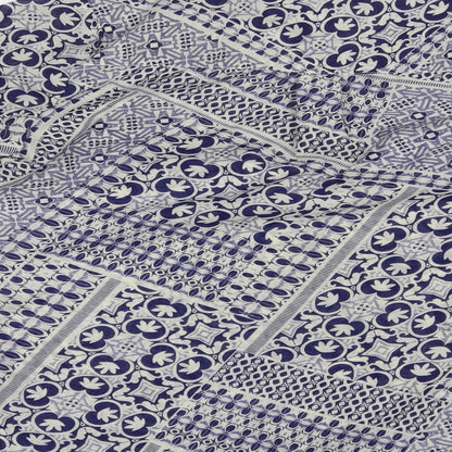 Peacocks Womens Blue Geometric Polyester Basic Blouse Size 10 V-Neck