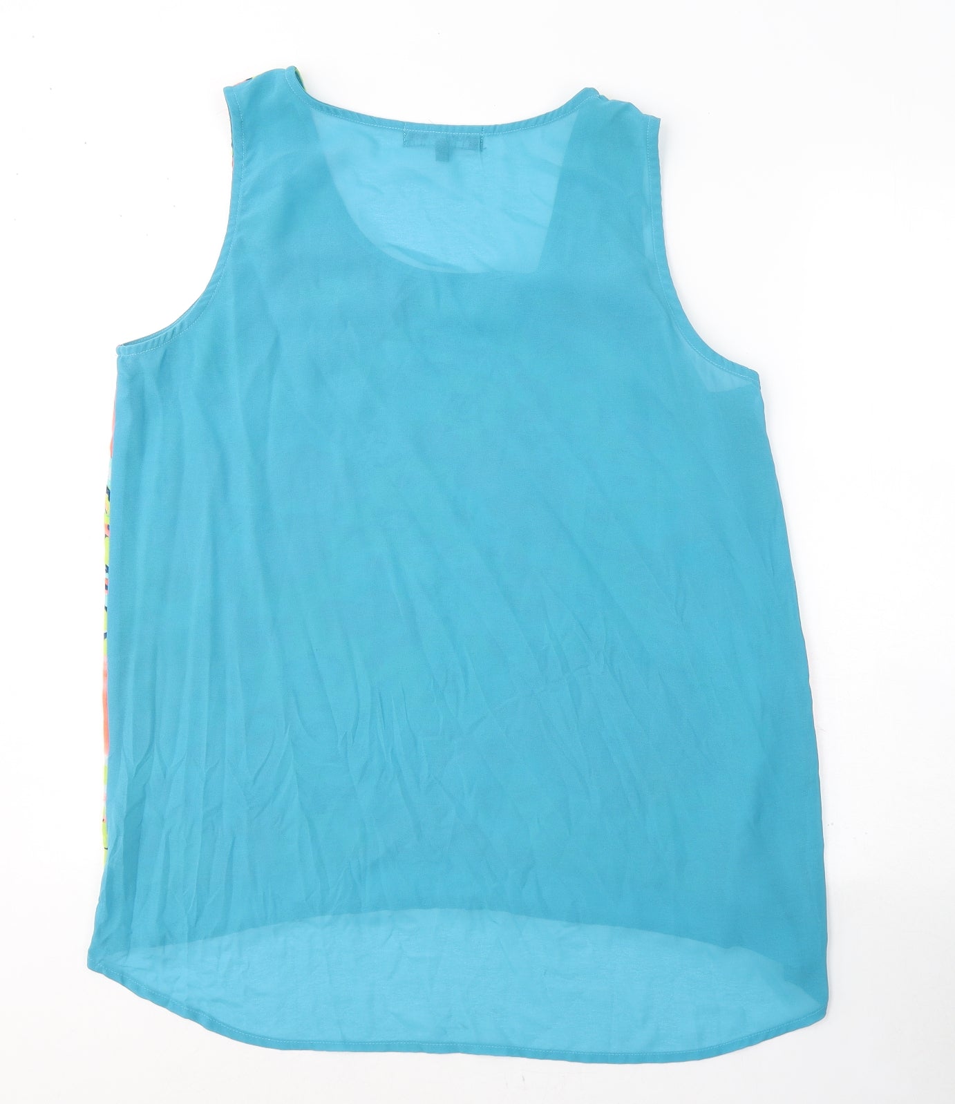 Rant&Rave Womens Blue Floral Polyester Basic Tank Size XL Round Neck