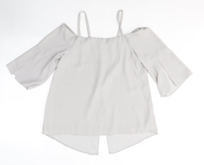 River Island Womens Grey  Polyester Camisole Blouse Size 12 Square Neck