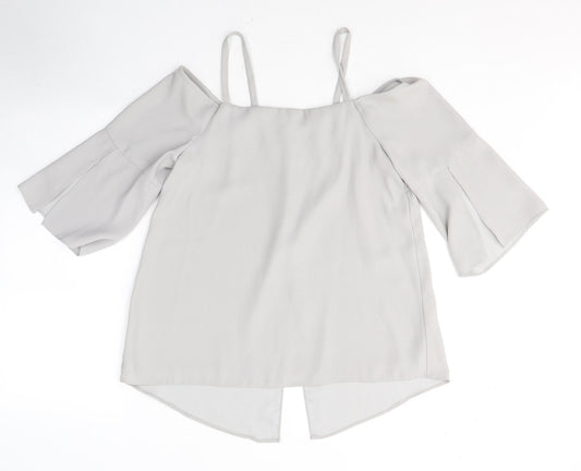 River Island Womens Grey  Polyester Camisole Blouse Size 12 Square Neck