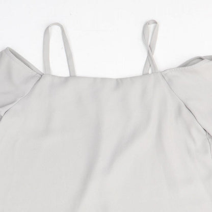 River Island Womens Grey  Polyester Camisole Blouse Size 12 Square Neck
