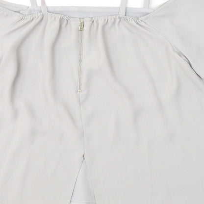 River Island Womens Grey  Polyester Camisole Blouse Size 12 Square Neck