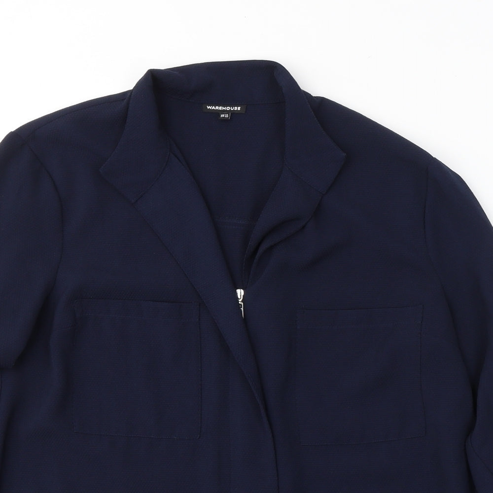 Warehouse Womens Blue   Jacket  Size 14  Zip