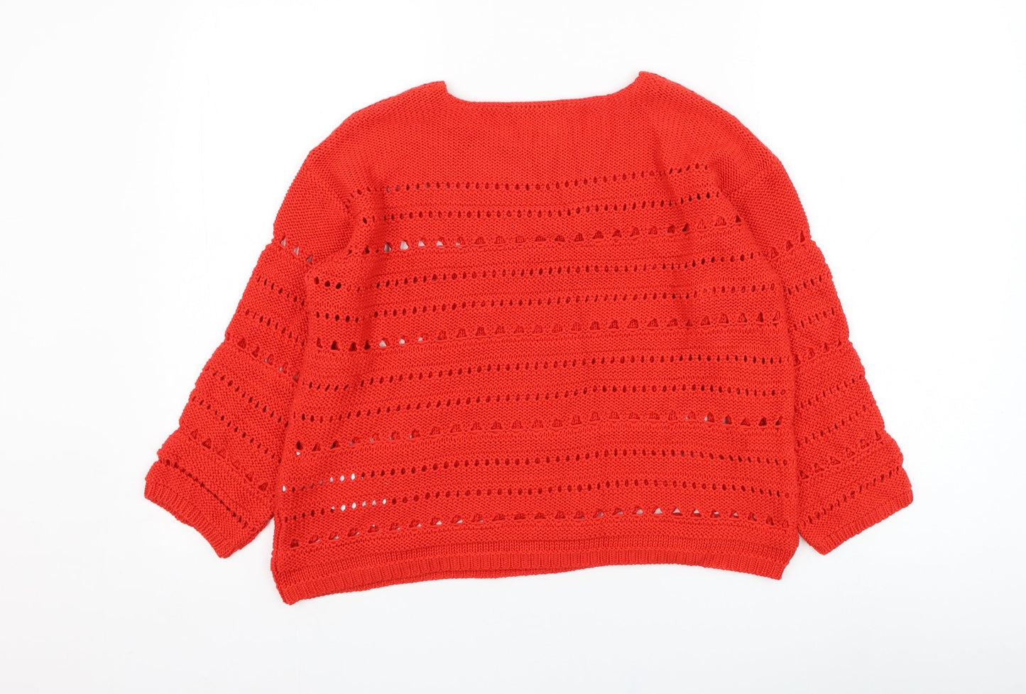 Betty Barclay Womens Red Round Neck  Acrylic Pullover Jumper Size 10