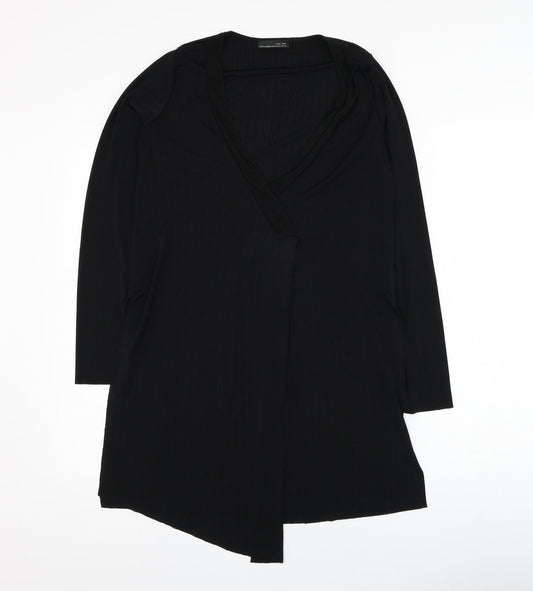 Zara Womens Black  Polyester Basic Blouse Size M V-Neck