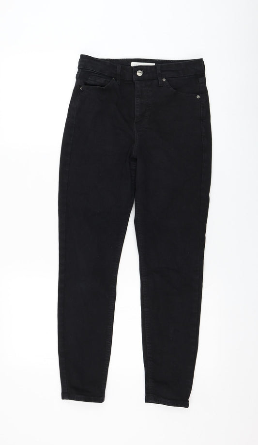 Topshop Womens Black  Cotton Skinny Jeans Size 26 in L30 in Regular Zip
