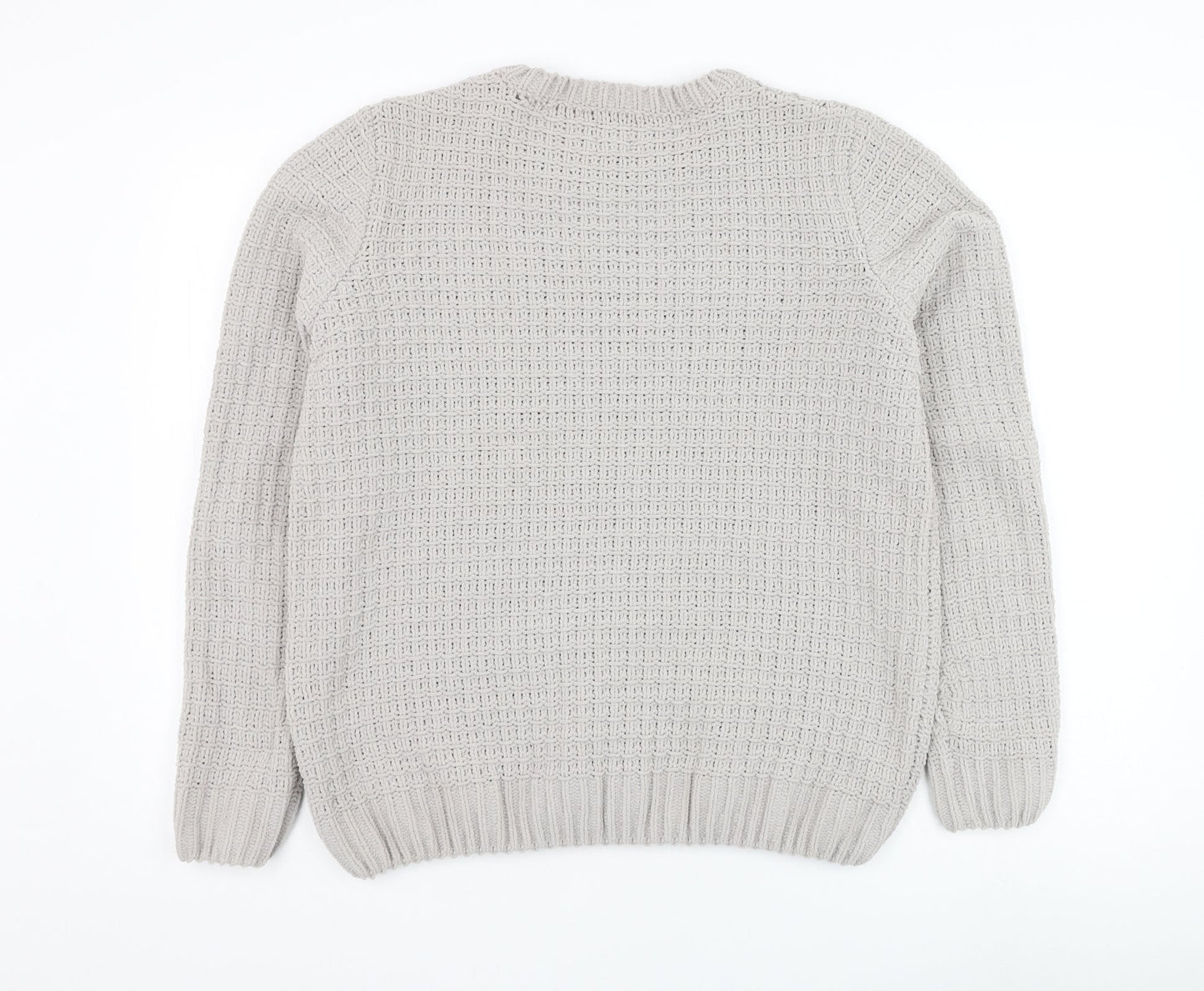 River Island Womens Grey Round Neck  Polyester Pullover Jumper Size M