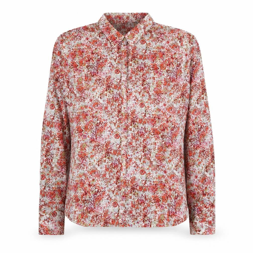 Preworn Womens Red  Cotton Basic Button-Up Size S Collared