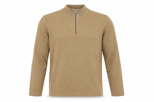 Next Mens Brown Mock Neck  Cotton Henley Jumper Size S