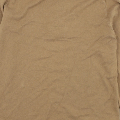 Next Mens Brown Mock Neck  Cotton Henley Jumper Size S