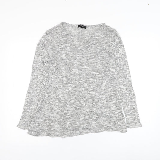 New Look Womens Grey Round Neck  Viscose Pullover Jumper Size 8