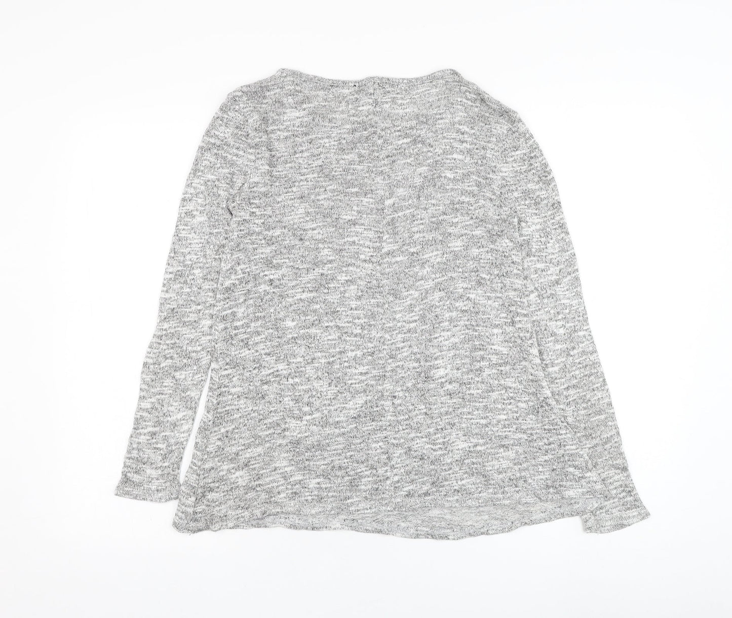 New Look Womens Grey Round Neck  Viscose Pullover Jumper Size 8