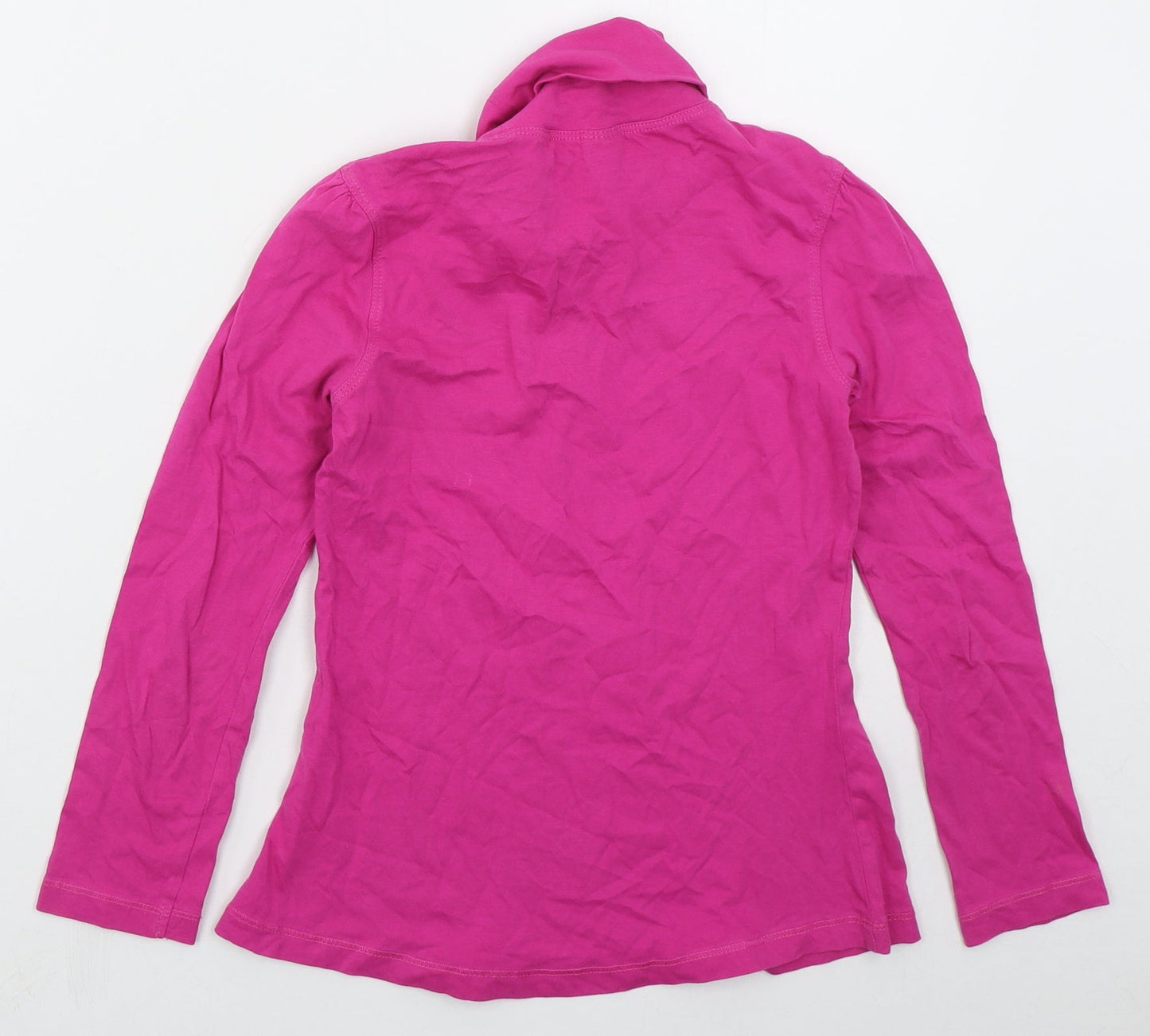 YFK Girls Pink  Cotton Basic T-Shirt Size 10 Years Roll Neck Pullover