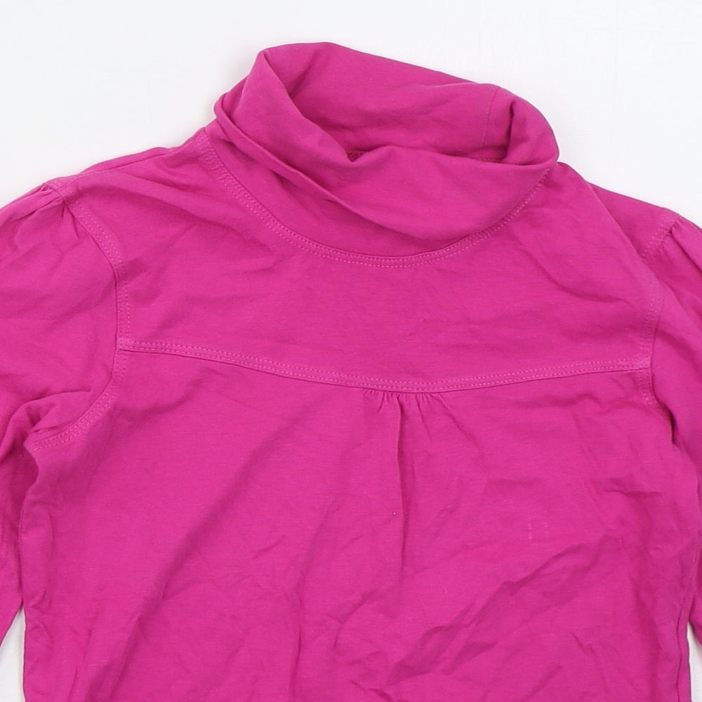YFK Girls Pink  Cotton Basic T-Shirt Size 10 Years Roll Neck Pullover