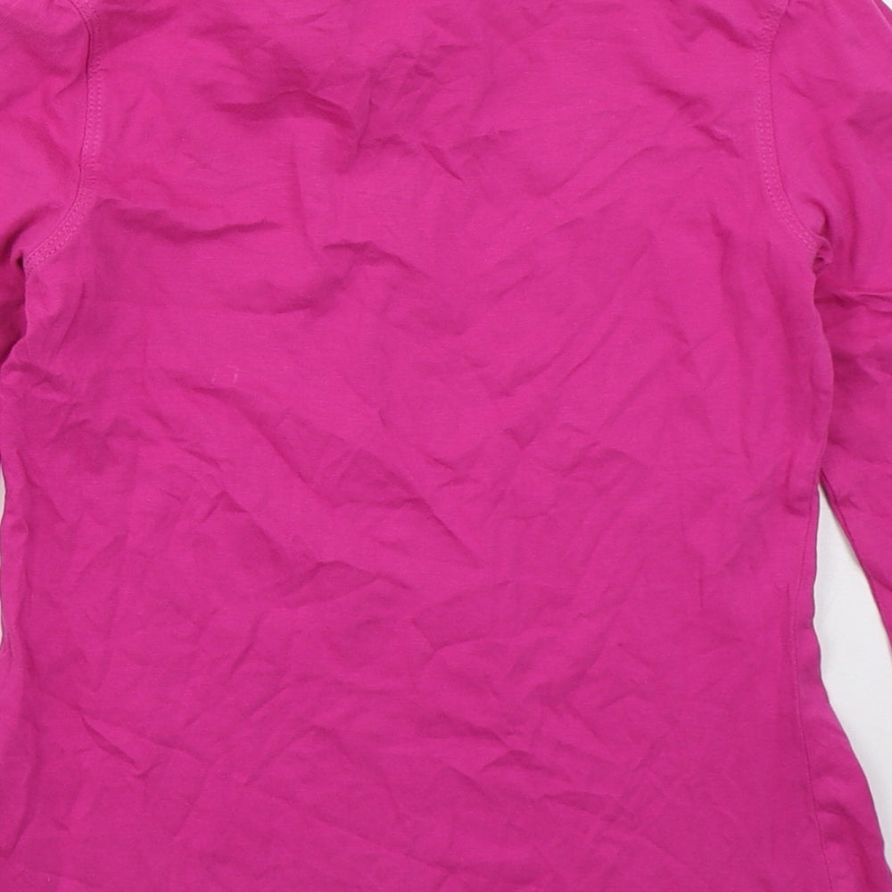 YFK Girls Pink  Cotton Basic T-Shirt Size 10 Years Roll Neck Pullover