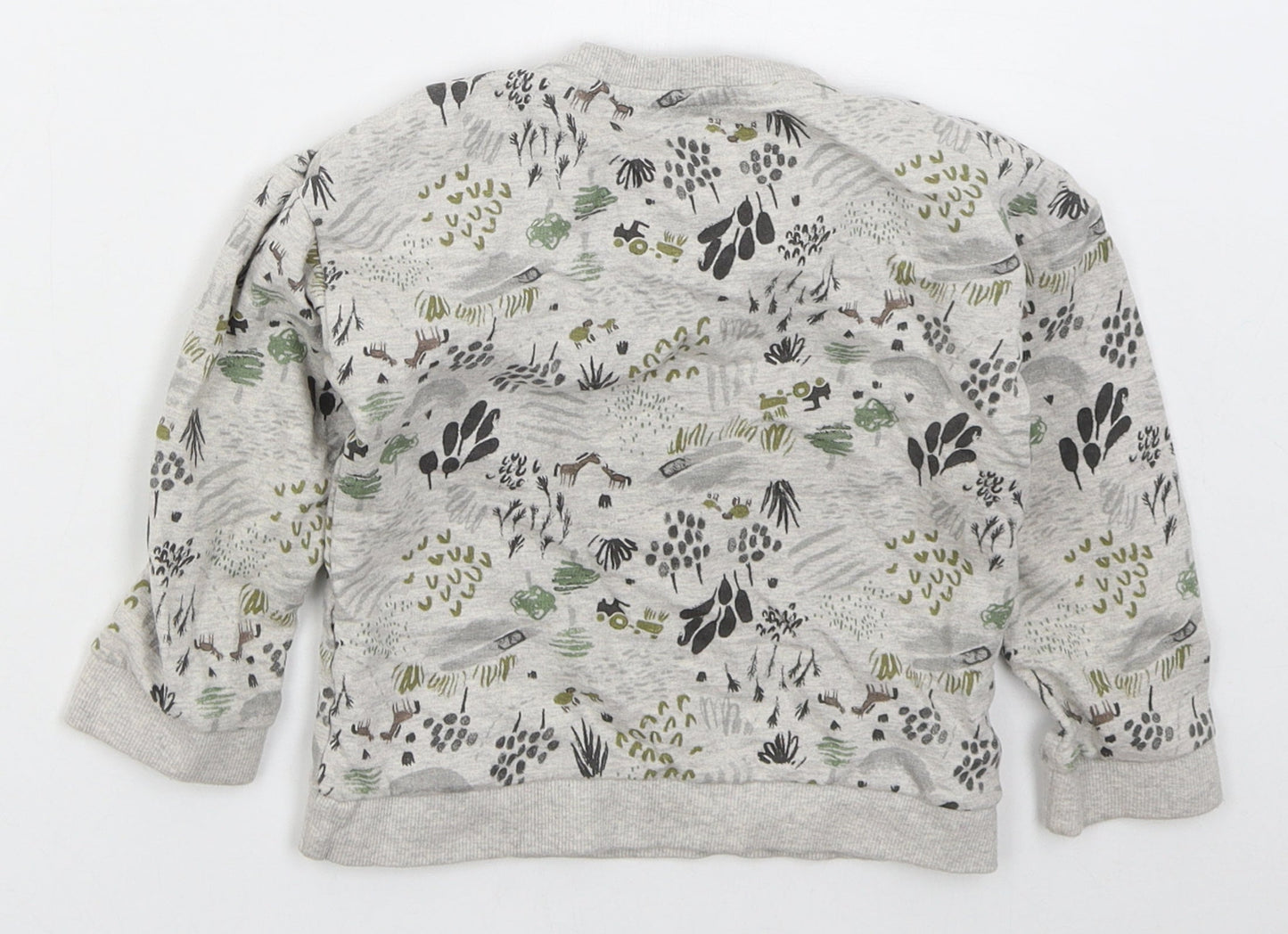 Nutmeg Boys Grey  Cotton Pullover Sweatshirt Size 2-3 Years  Pullover - Animals