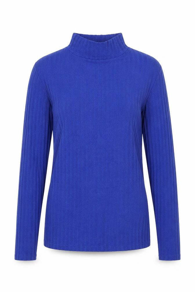 Topshop Womens Blue Mock Neck  Polyester Pullover Jumper Size 8