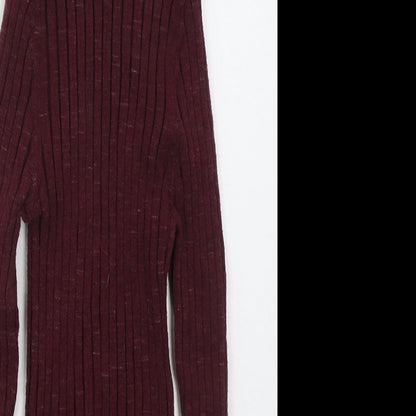 Topshop Womens Purple Mock Neck  Viscose Pullover Jumper Size M