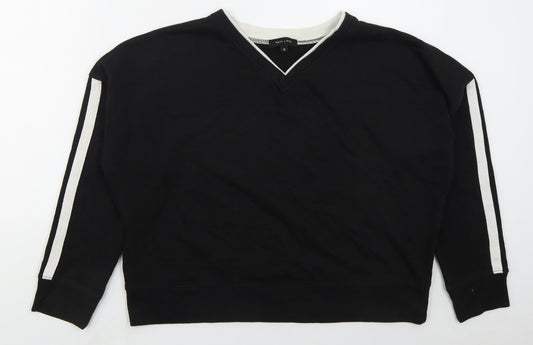 New Look Womens Black  Cotton Pullover Sweatshirt Size 12  Pullover