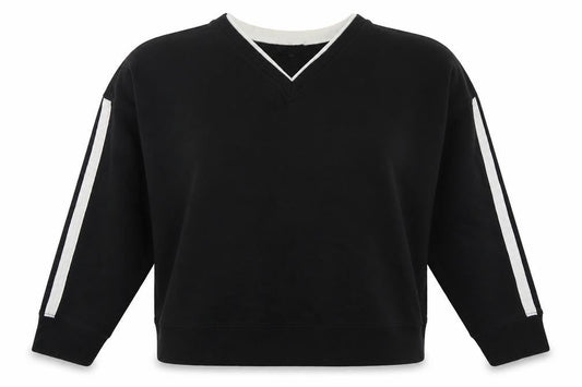 New Look Womens Black  Cotton Pullover Sweatshirt Size 12  Pullover