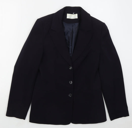 AMARANTO Womens Blue  Polyester Jacket Suit Jacket Size 10