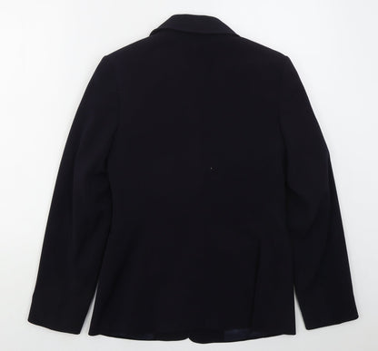 AMARANTO Womens Blue  Polyester Jacket Suit Jacket Size 10